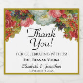 秋の素朴フローラ結婚に感謝 リキュールボトルラベル (シングルラベル)
