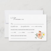 秋の素朴フローラ結婚の応答カード 出欠カード (正面)