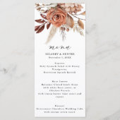 秋の素朴フローラ結婚の高いメニュー プログラム (正面)