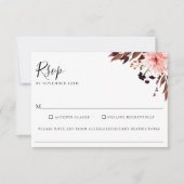 秋の素朴フローラ結婚アレルギーRSVP 出欠カード (正面)