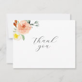 秋の素朴フローラ結婚ズフラットサンキューカード サンキューカード (正面)