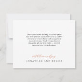 秋の素朴フローラ結婚ズフラットサンキューカード サンキューカード (裏面)