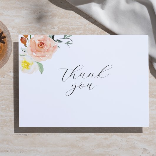 秋の素朴フローラ結婚ズフラットサンキューカード サンキューカード