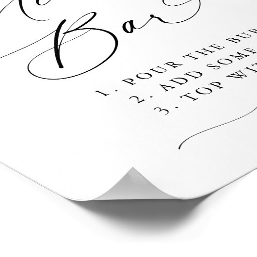 秋の素朴フローラ結婚ミモサバー標識 ポスター (角)