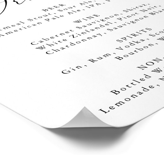 秋の素朴フローラ結婚メニューの看板 ポスター (角)