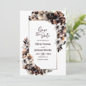 秋の素朴フローラ結婚式の日付を保存 セーブザデート (スタンド正面)