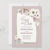 秋の素朴フローラ結婚式の日付を保存 セーブザデート (正面)