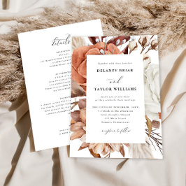 秋の素朴フローラ、フレーム1ピース結婚 招待状