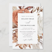 秋の素朴フローラ、フレーム1ピース結婚 招待状 (正面)