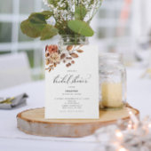秋の素朴フローラ、ブライダルシャワー 招待状