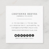 秋の素朴フローラ |水彩ロゴ スクエア名刺 (裏面)