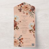 秋の素朴フローラQRコード オールインワン招待状 (内側)