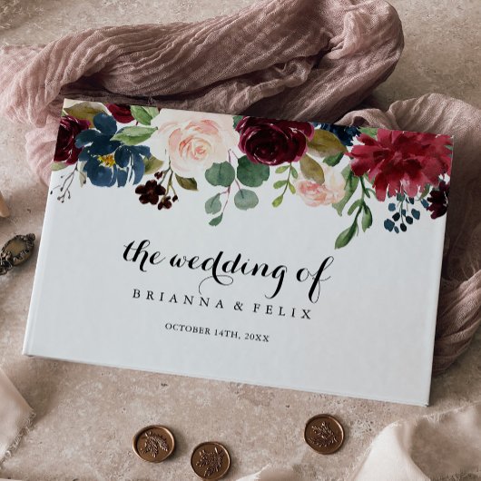 秋の素朴ブルグンモダンディの書結婚道 ゲストブック