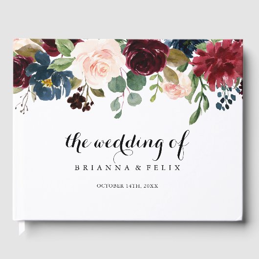 秋の素朴ブルグンモダンディの書結婚道 ゲストブック (正面)