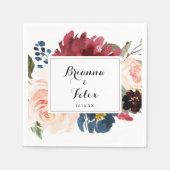 秋の素朴ブルグンモダンディの書結婚道 スタンダードカクテルナプキン (正面)