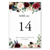 秋の素朴ブルグンモダンディの書結婚道 テーブルナンバー (裏面)