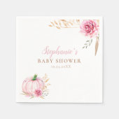 秋の素朴ボホパンプキンベビーガールシャワー スタンダードカクテルナプキン (正面)