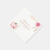 秋の素朴ボホパンプキンベビーガールシャワー スタンダードカクテルナプキン (角)