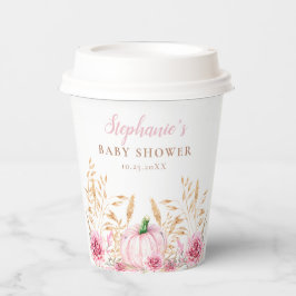 秋の素朴ボホパンプキンベビーガールシャワー 紙コップ