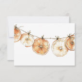 秋の素朴ボホ乾燥オレンジガーランド結婚ズ 出欠カード (裏面)