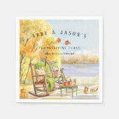 秋の素朴ポーチ |感謝祭 スタンダードカクテルナプキン (正面)