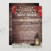 秋の素朴ランタン秋の結婚式ブライダルシャワー 招待状 (正面/裏面)