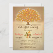 秋の素朴リハーサル夕食灯 招待状 (正面)