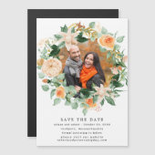 秋の素朴リース写真の結婚式の日付を保存 マグネット招待状 (正面/裏面)