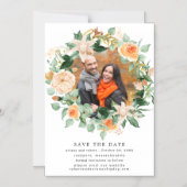 秋の素朴リース写真の結婚式の日付を保存 マグネット招待状 (正面)