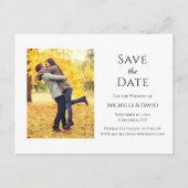 秋の素朴写真結婚式の日付を保存 案内ポストカード (正面)