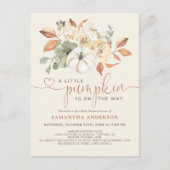 秋の素朴小さなかぼちゃの赤ちゃんシャワー ポストカード (正面)