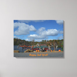 秋の素朴展示会 |ハッピー秋ヤル引用文 キャンバスプリント