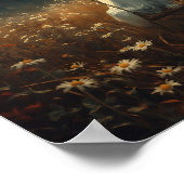 秋の素朴幽霊オンスイングハロウィ不気味ーン ポスター (角)