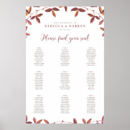 秋の素朴座席表紅葉 ポスター