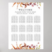 秋の素朴披露宴の座席表 ポスター (正面)