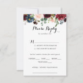 秋の素朴書結婚道のメニュー選択出欠 出欠カード (正面)