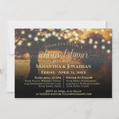 秋の素朴木の灯りのリハ結婚ーサルディナー 招待状 (正面)