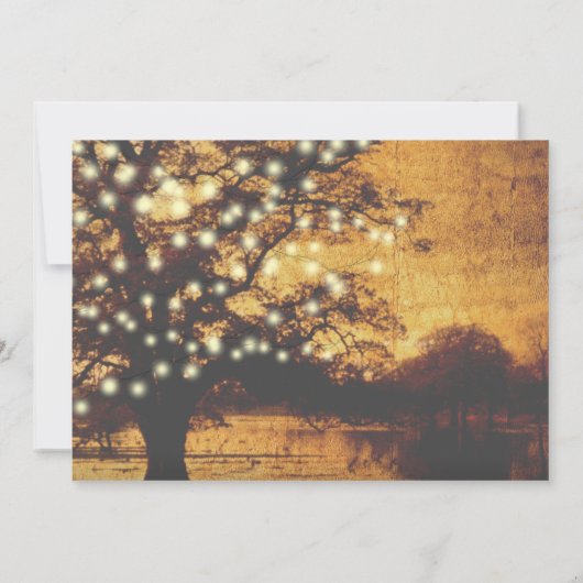 秋の素朴木の灯りのリハ結婚ーサルディナー 招待状 (裏面)