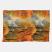 秋の素朴森 – 秋の水彩 キッチンタオル (横)