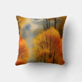 秋の素朴森 – 秋の水彩 クッション (裏面)