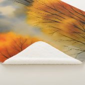 秋の素朴森 – 秋の水彩 シェルパブランケット (3/4)