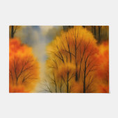 秋の素朴森 – 秋の水彩 ドアマット (正面)