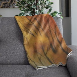 秋の素朴森 – 秋の水彩 フリースブランケット