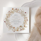 秋の素朴植物性の赤ちゃんシャワー 招待状