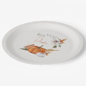 秋の素朴水の色ハローカボチャ ペーパープレート (アングル)