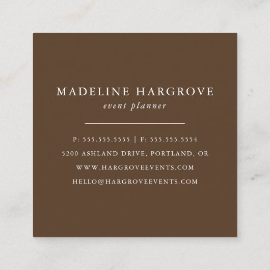 秋の素朴水彩フローラ スクエア名刺 (裏面)