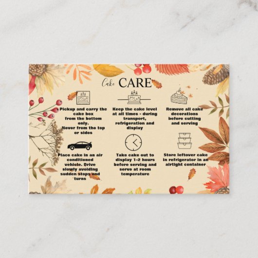 秋の素朴水彩フローラ 名刺 (正面)