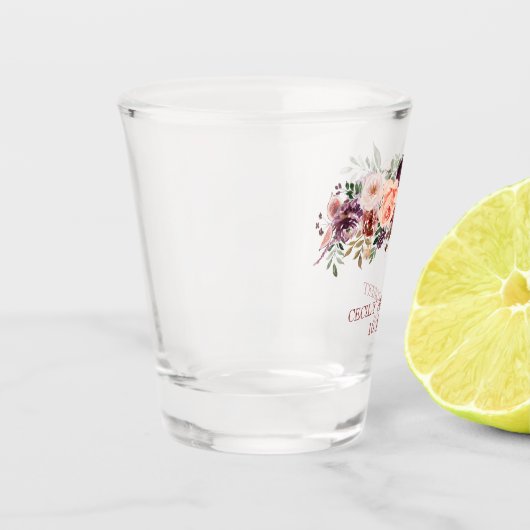 秋の素朴水彩花結婚式の引き出物 ショットグラス (左)