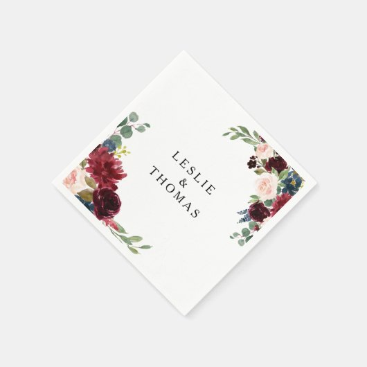 秋の素朴目を見張るブルゴーニュ結婚のナプキン スタンダードカクテルナプキン (角)