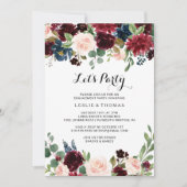 秋の素朴眩しいブルゴーニュレッツパーティー 招待状 (正面)